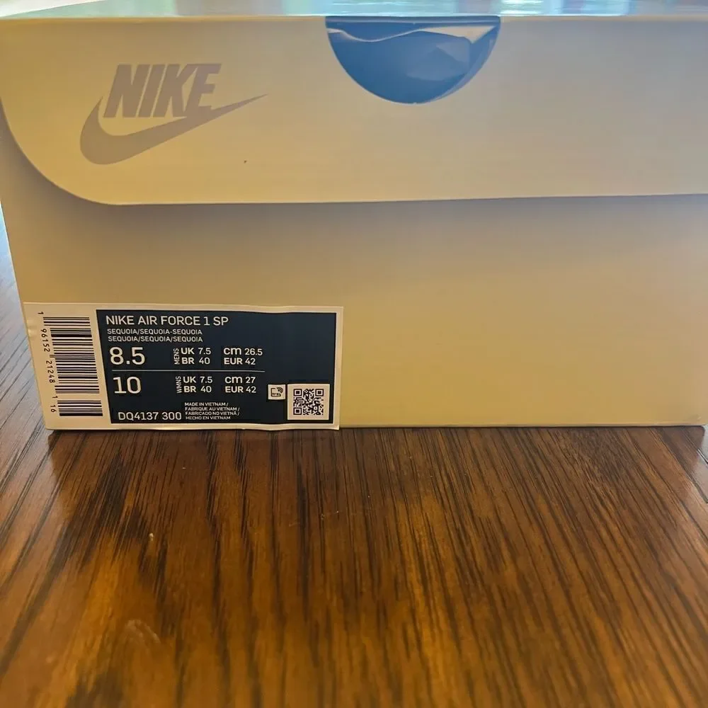 NIB 2022 Billie Eilish x Air Force 1 Low 'Sequoia' Nike shoe. Women’s Size 10